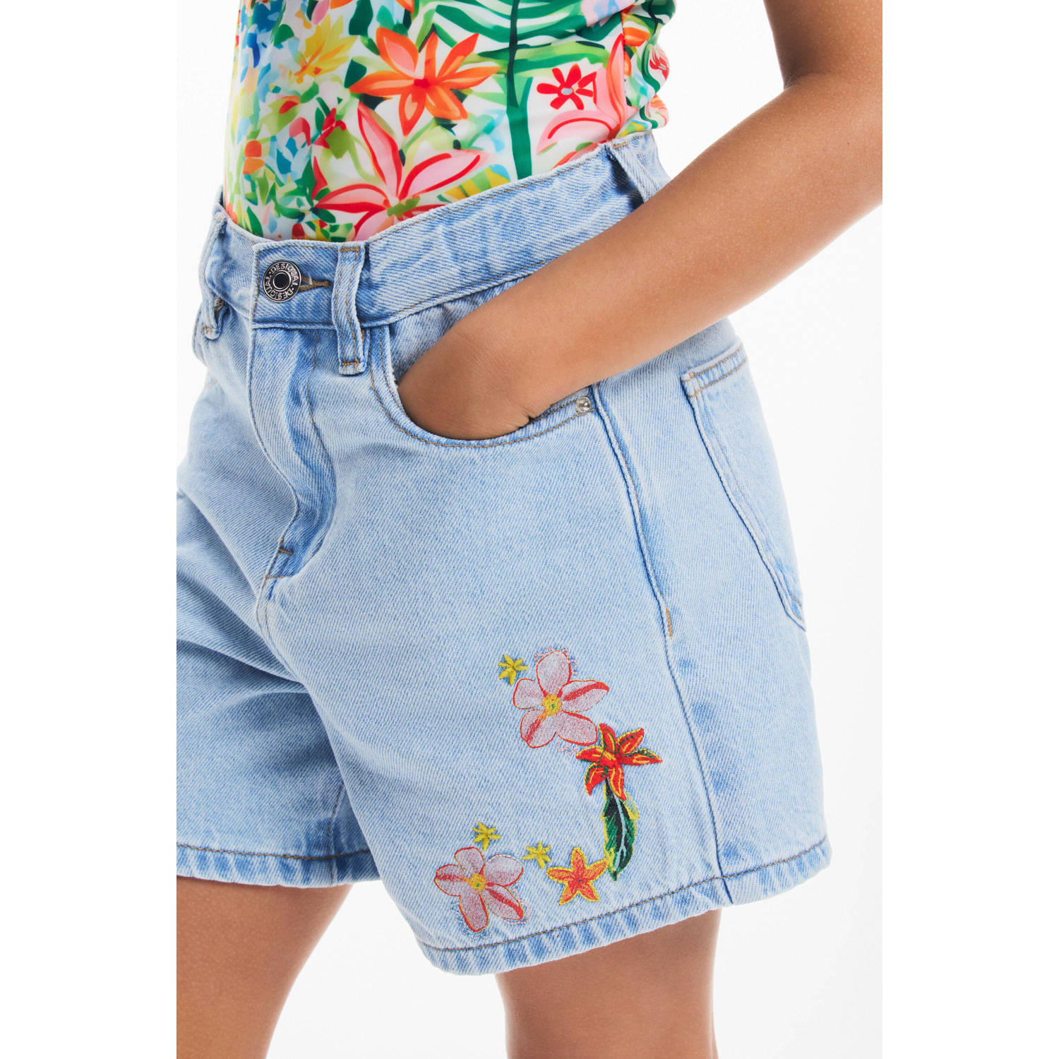 Desigual denim short light blue denim