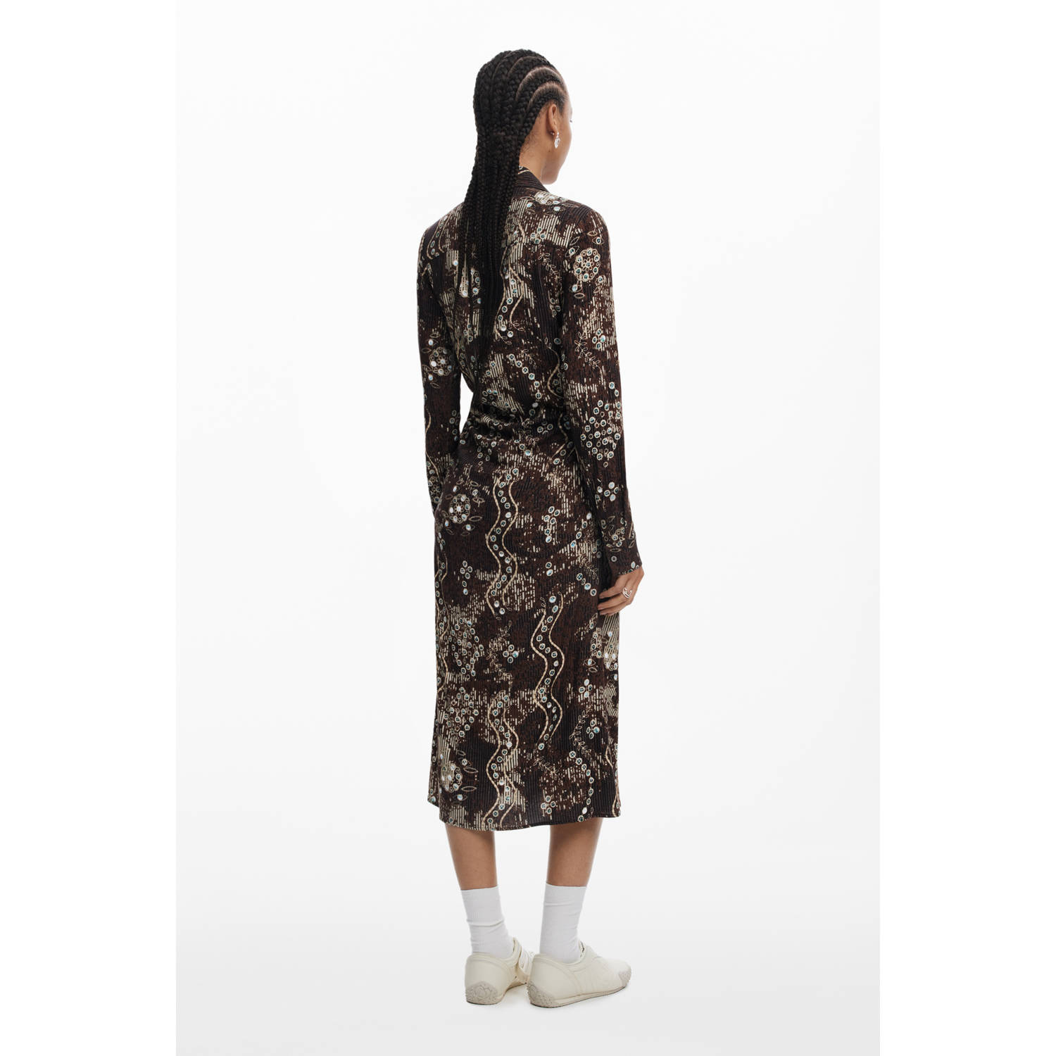 Desigual midi jurk bruin