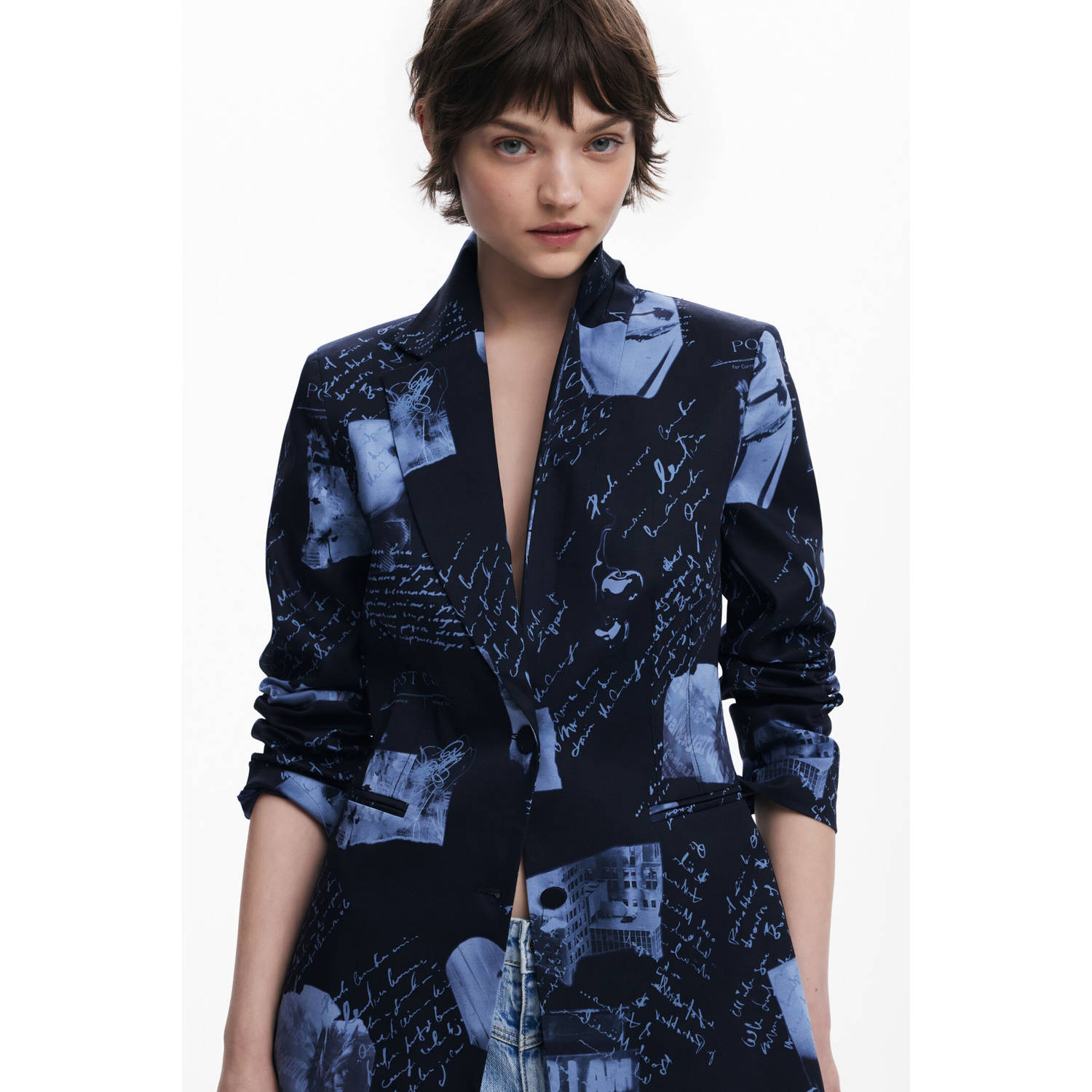 Desigual regular blazer donkerblauw