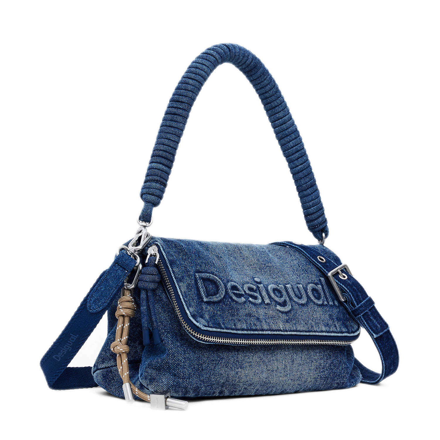 Desigual denim crossbody tas blauw
