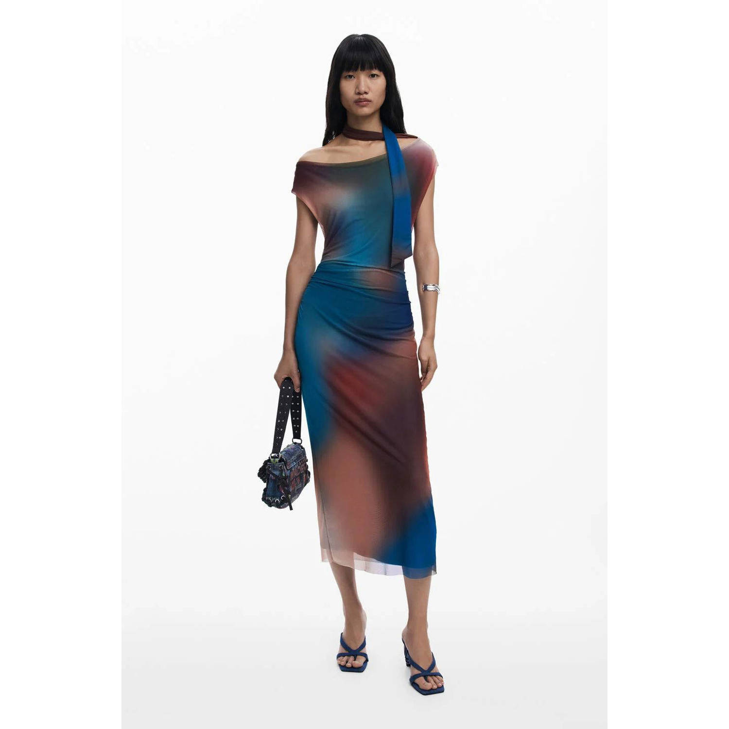Desigual mesh midi jurk multi
