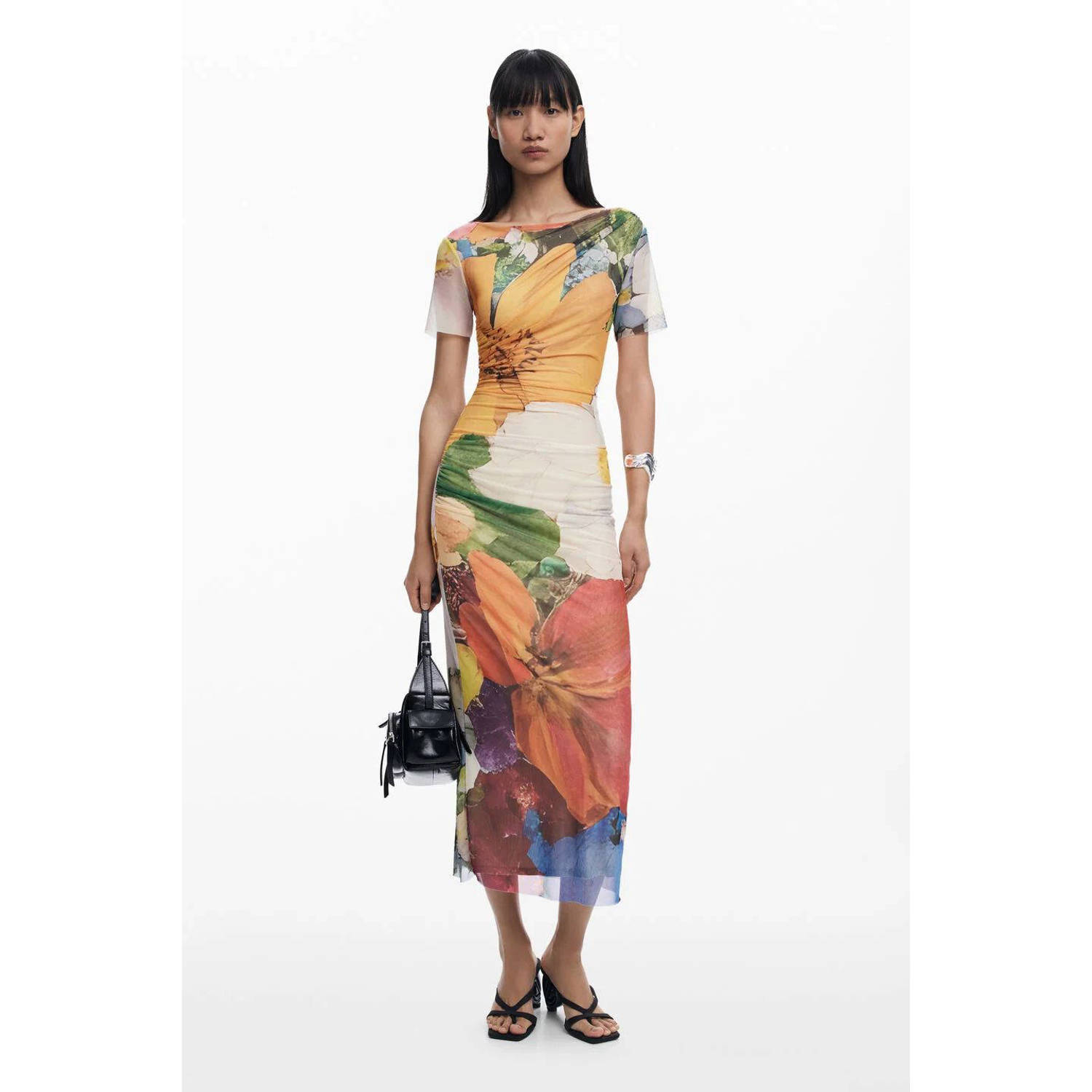 Desigual mesh midi jurk multi