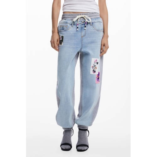 Desigual barrel low waist casual broek light blue denim afbeelding
