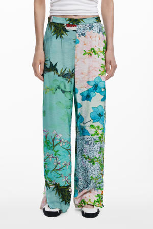 wide leg high waist broek multi