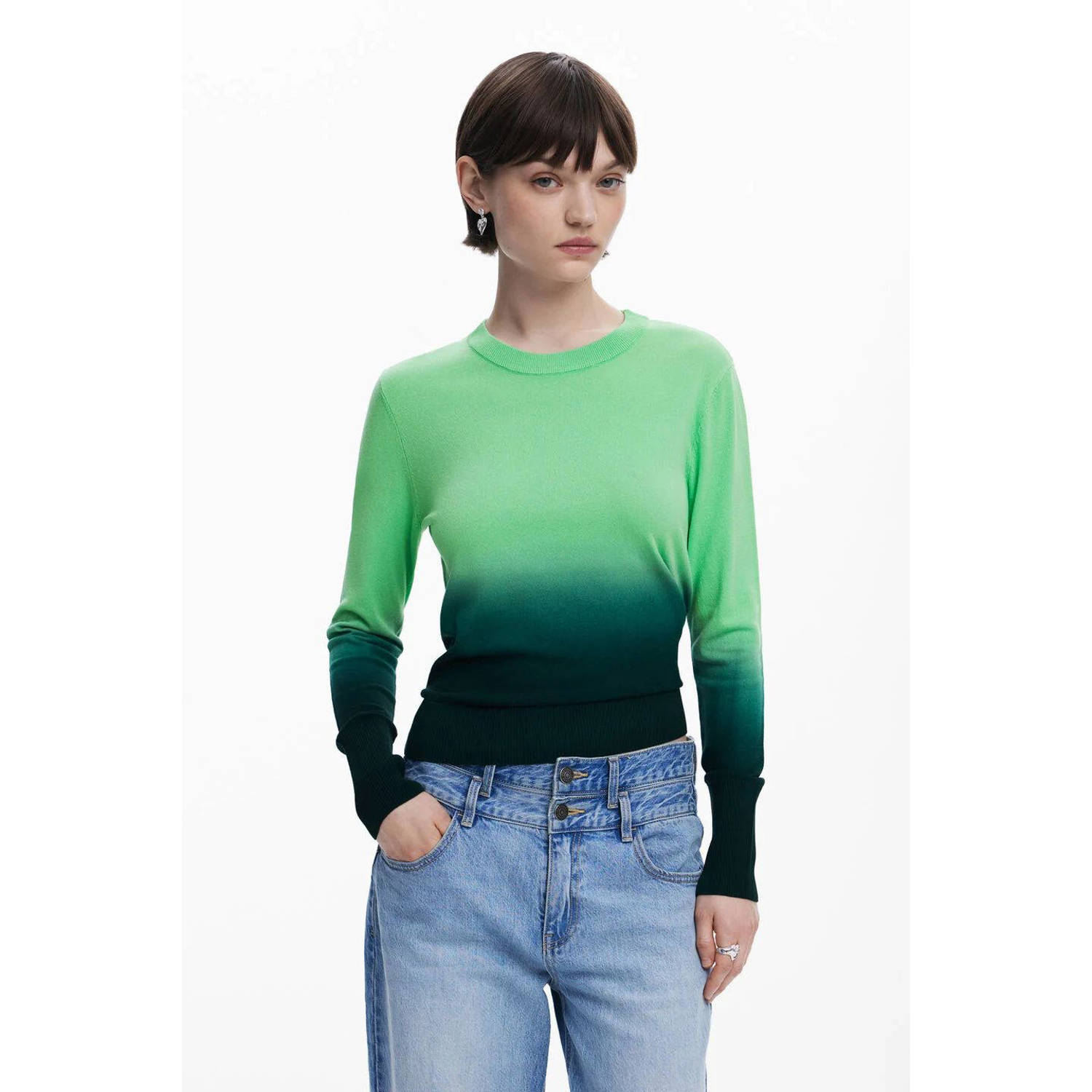 Desigual gebreide trui limegroen