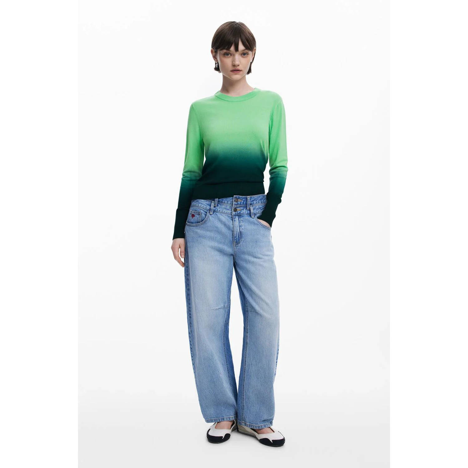 Desigual gebreide trui limegroen