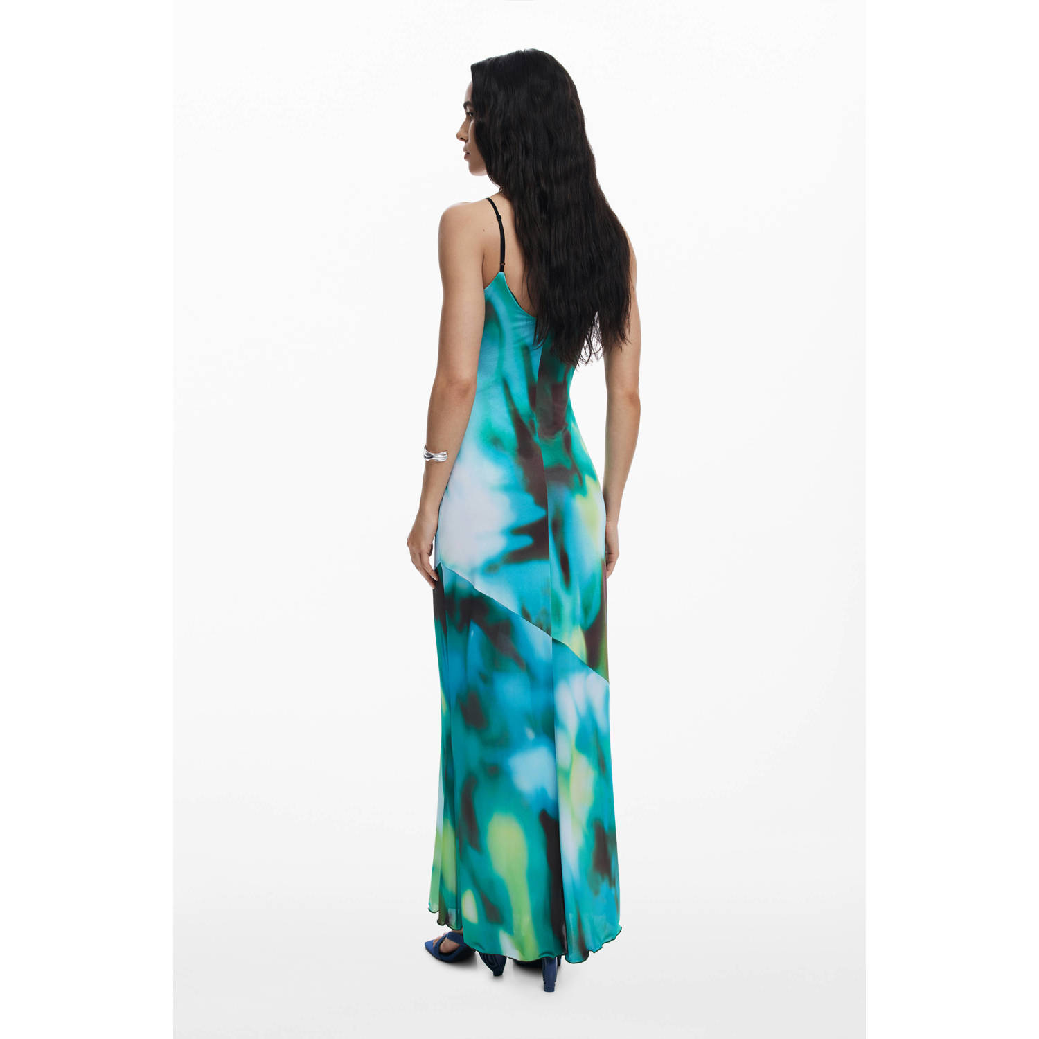 Desigual maxi jurk turquoise