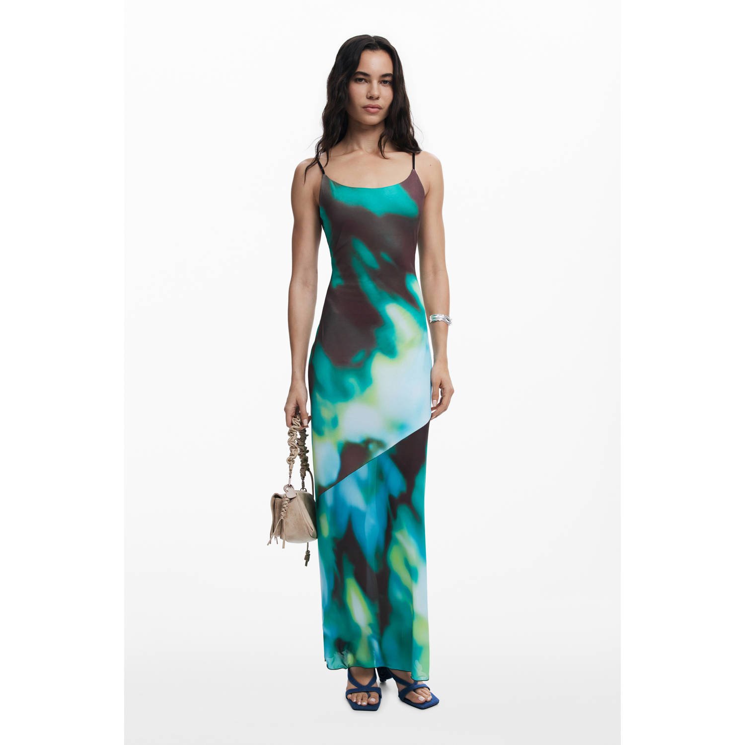 Desigual maxi jurk turquoise