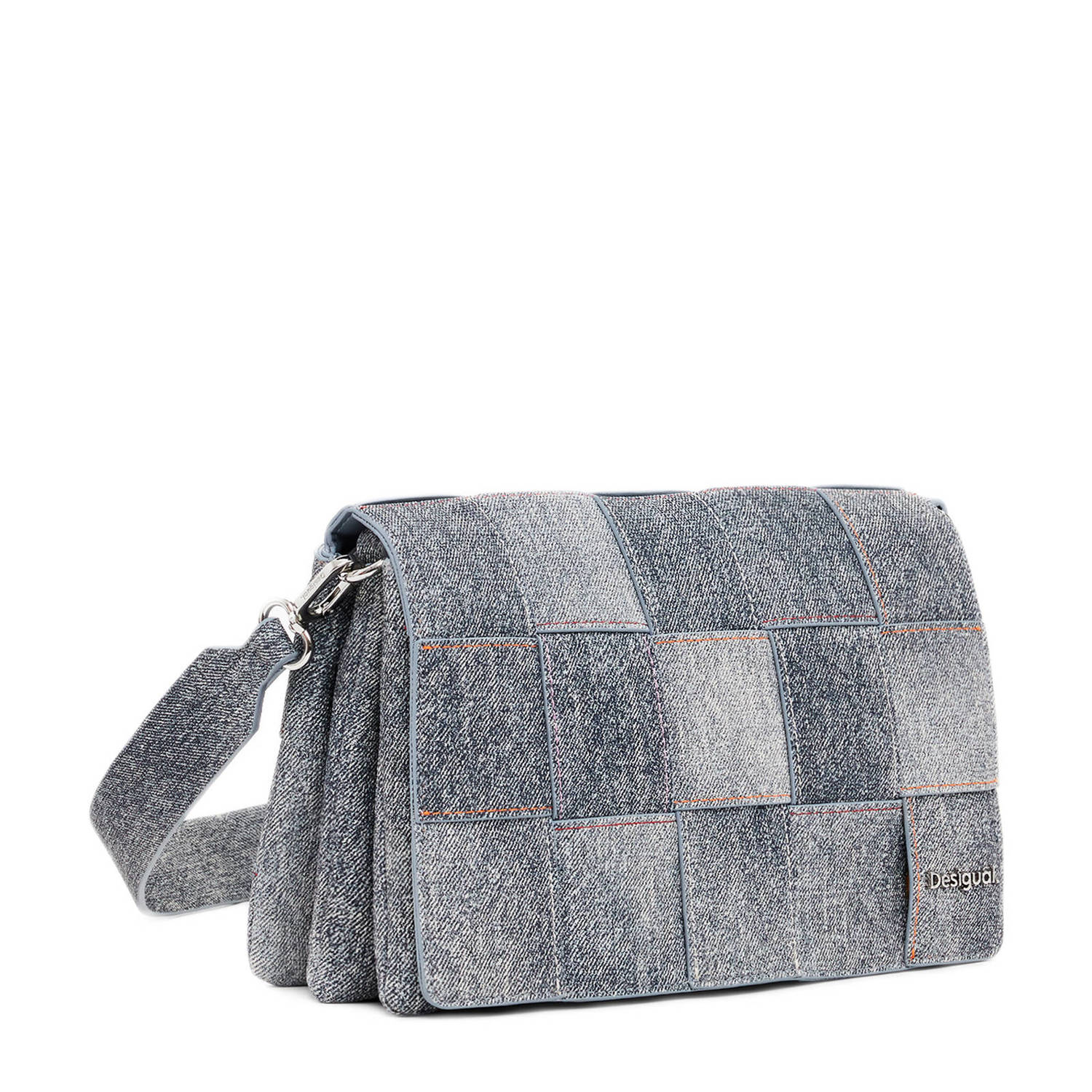 Desigual denim crossbody tas grijsblauw