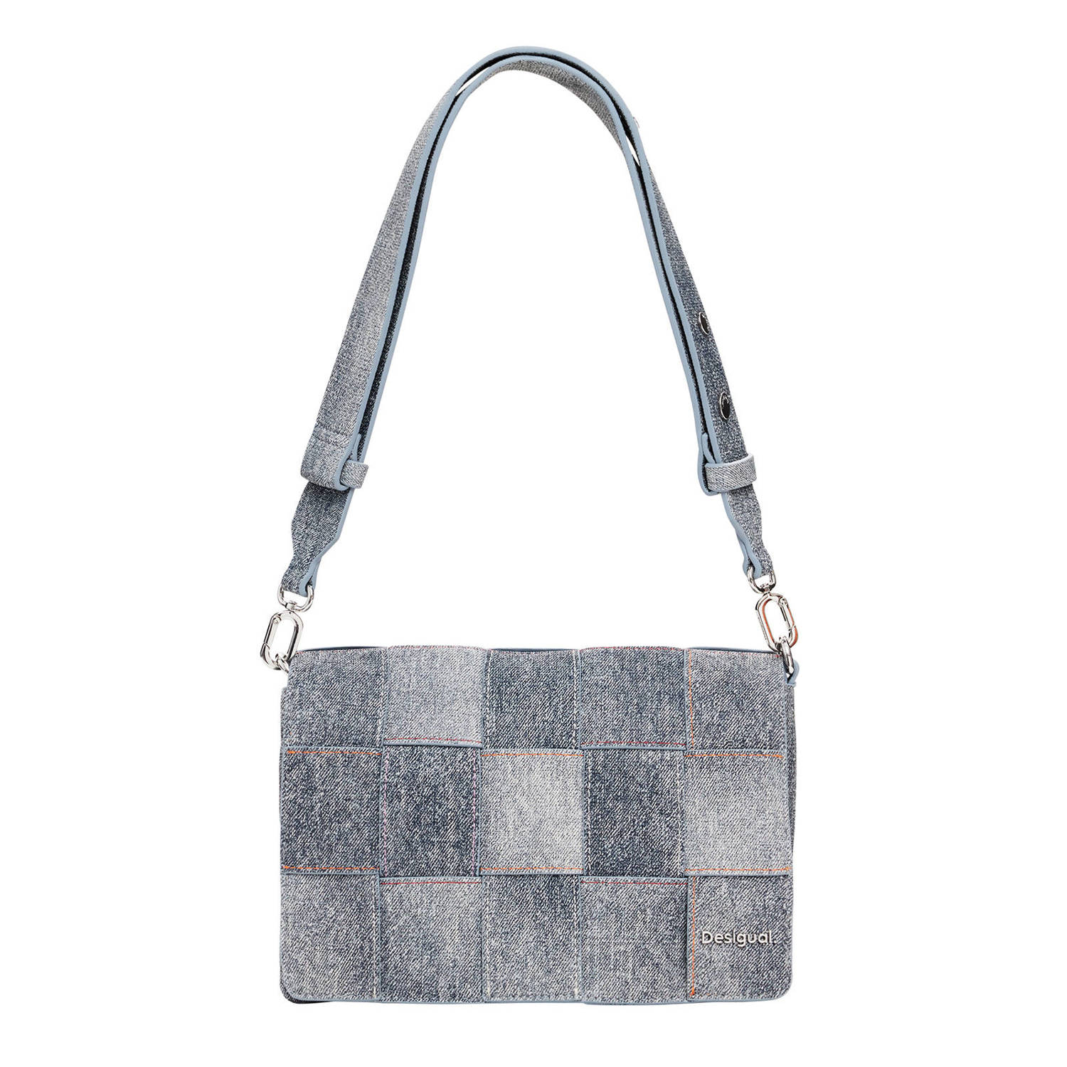 Desigual denim crossbody tas grijsblauw