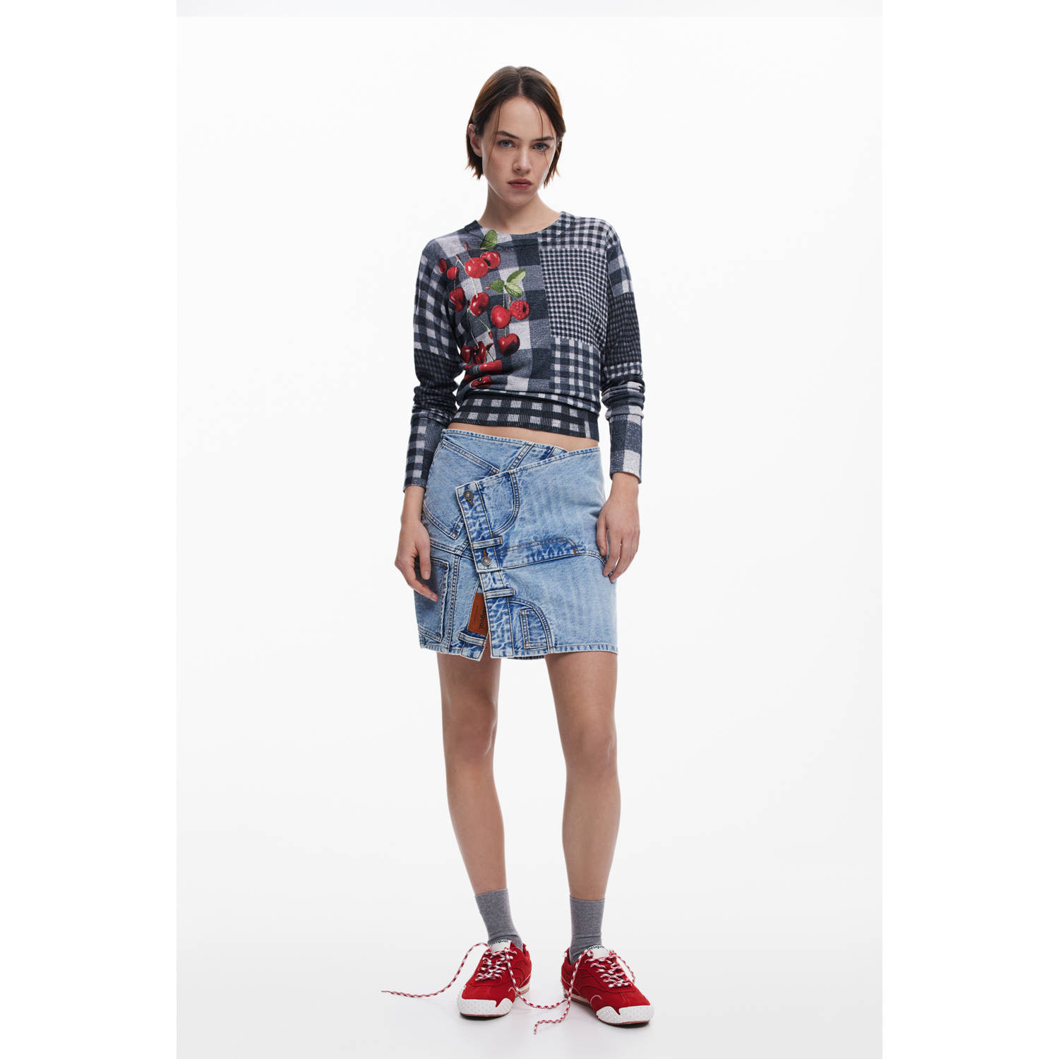 Desigual gebreide trui grijs