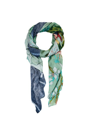 sjaal met all over print blauw