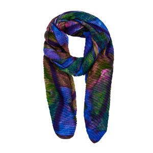 sjaal met all over print blauw