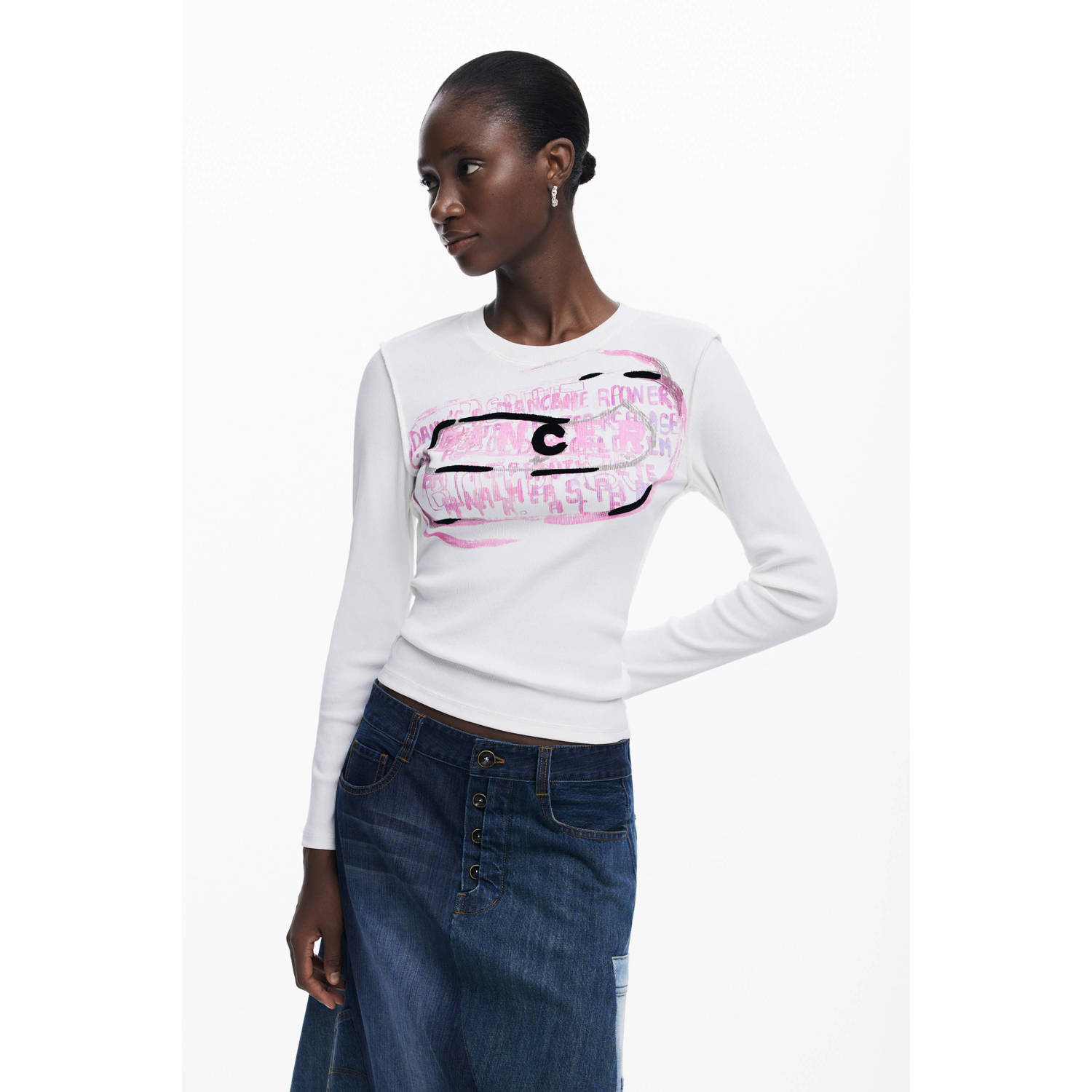 Desigual longsleeve wit