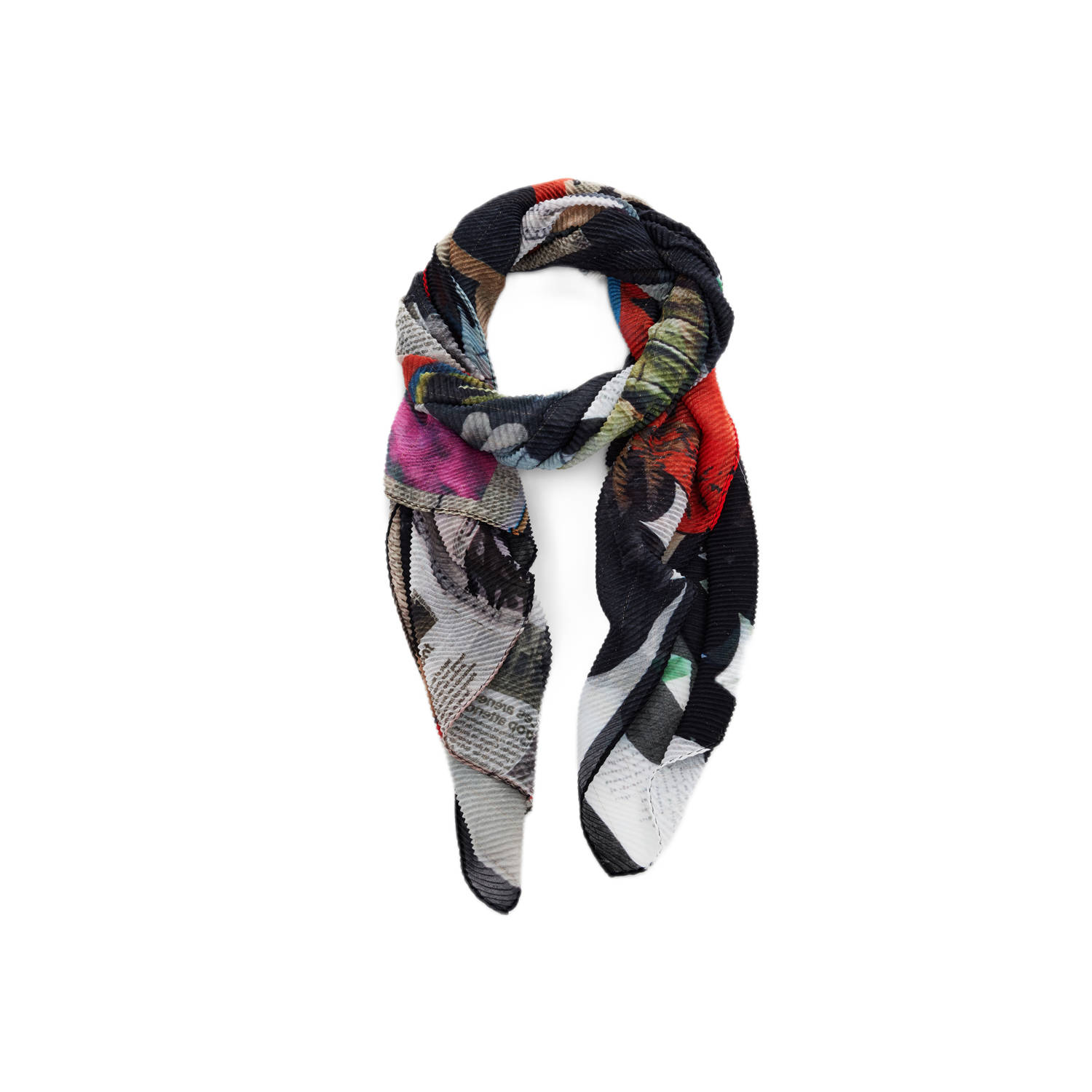Desigual sjaal met all over print zwart