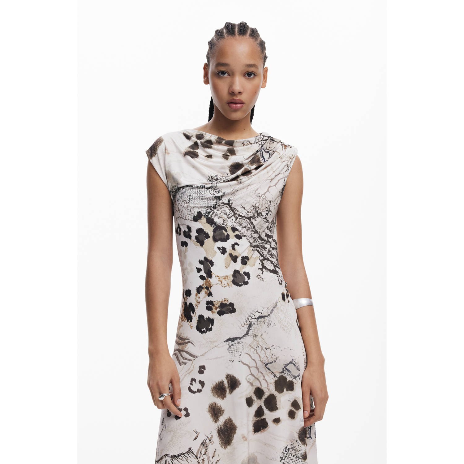 Desigual midi jurk ecru