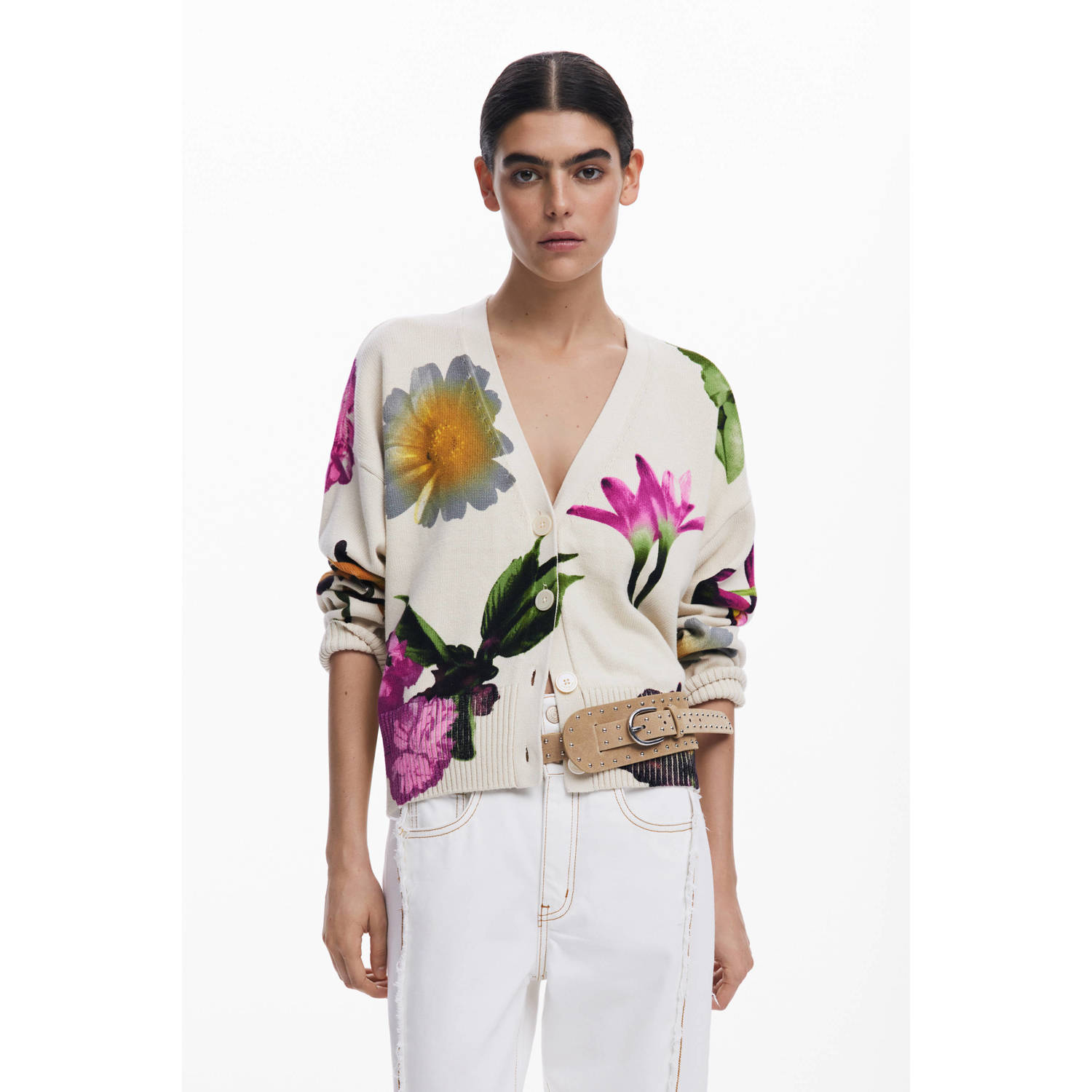 Desigual gebreid vest ecru