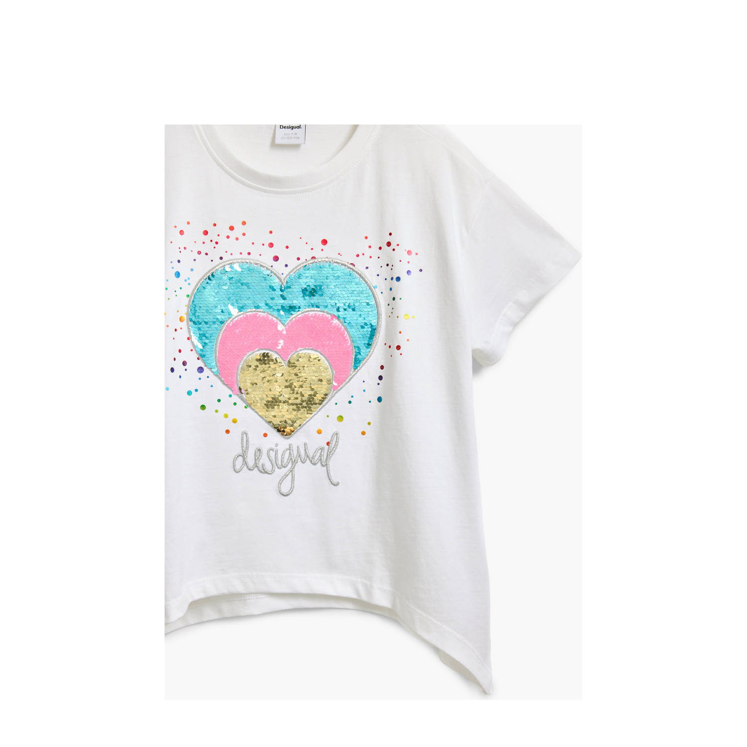 Desigual T-shirt wit met pailletten