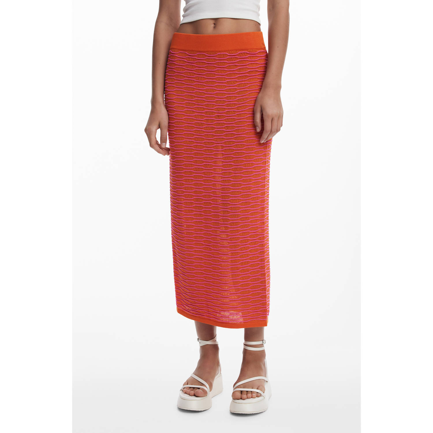 Desigual maxi rok oranje