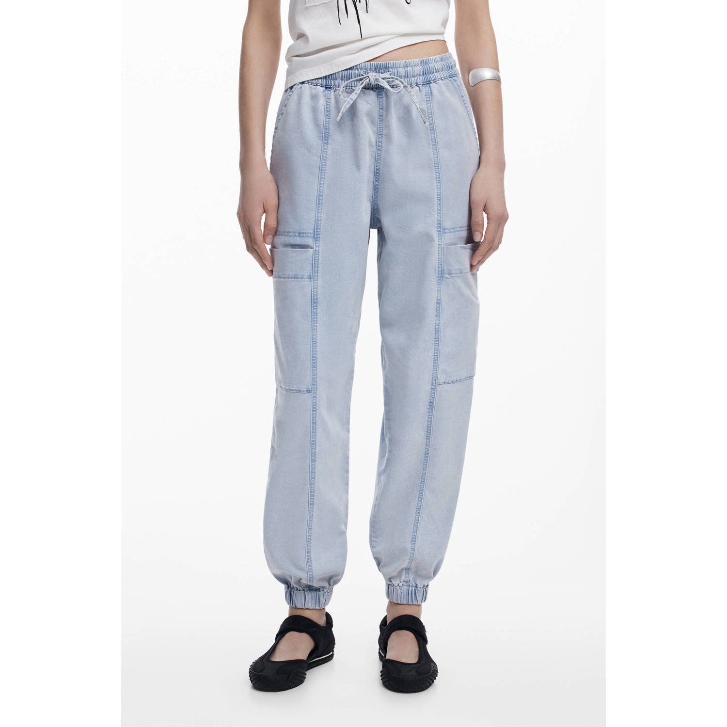 Desigual Baggy Boyfriend Jeans Collectie Blue Dames