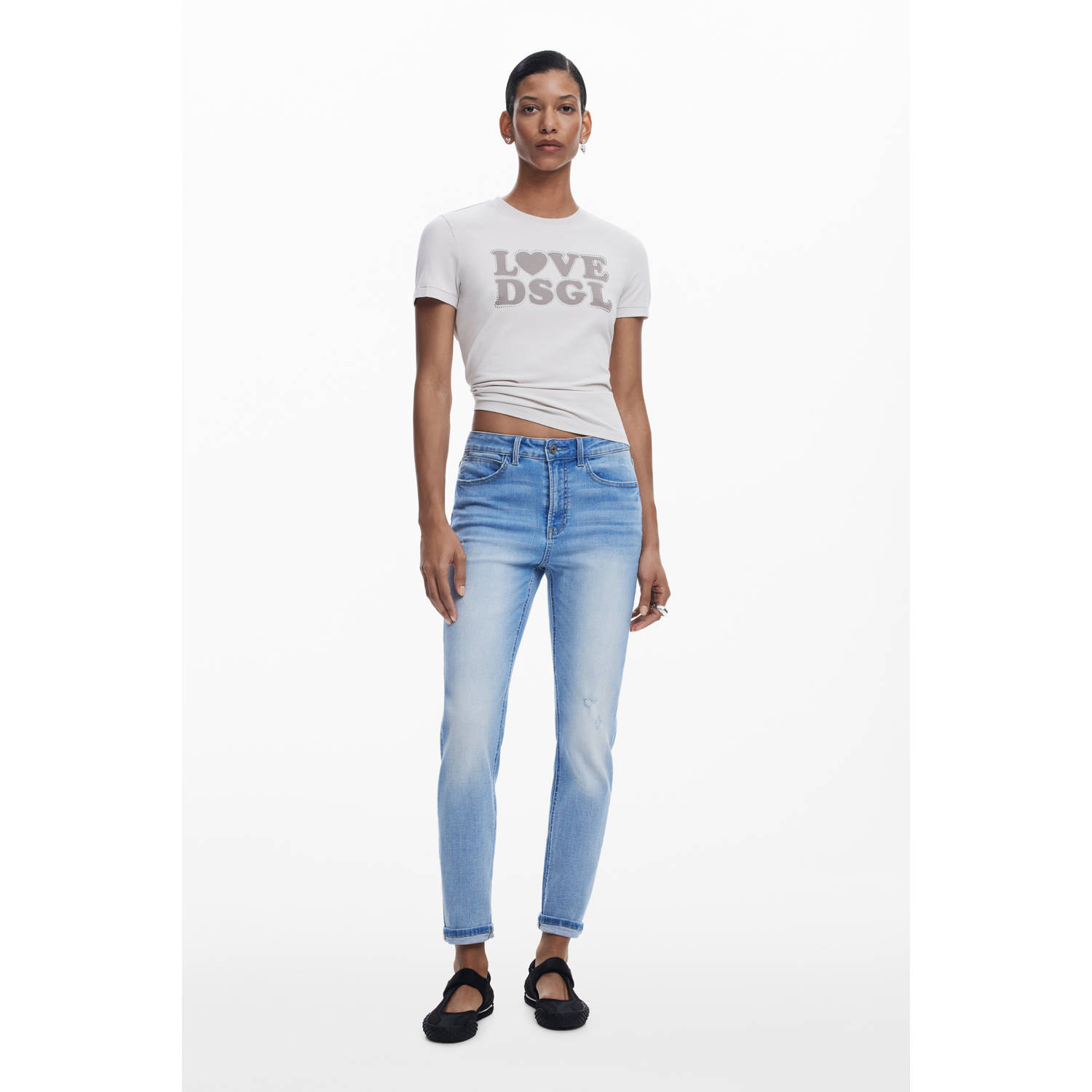 Desigual T-shirt lichtgrijs