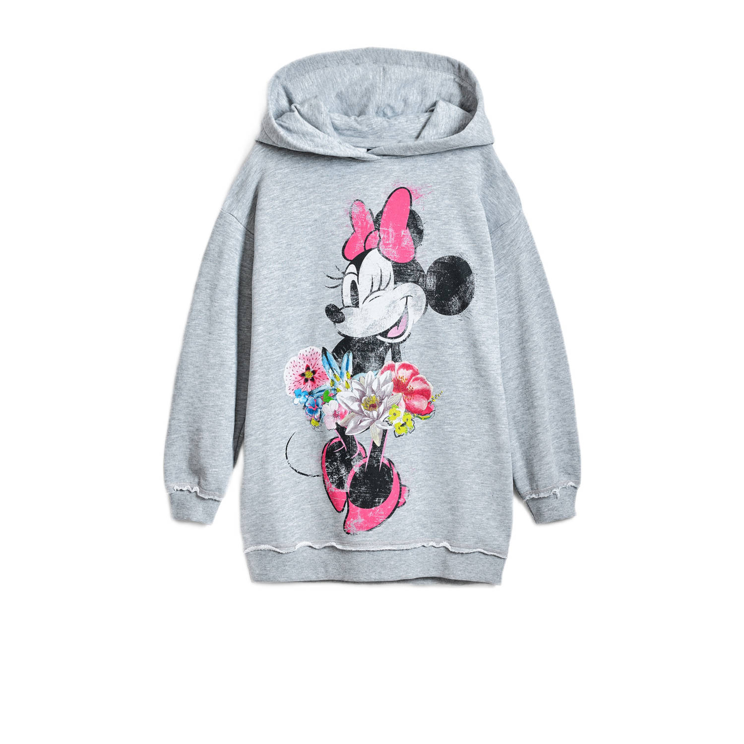 Desigual Minnie Mouse hoodie grijs melange