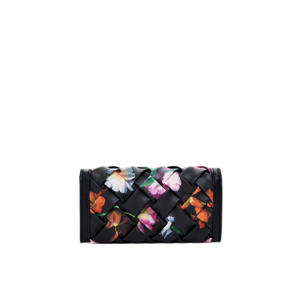 portemonnee met bloemenprint zwart