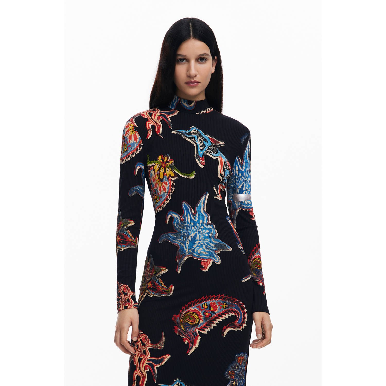 Desigual Lange Jurken Collectie in Viscose Mix Black Dames