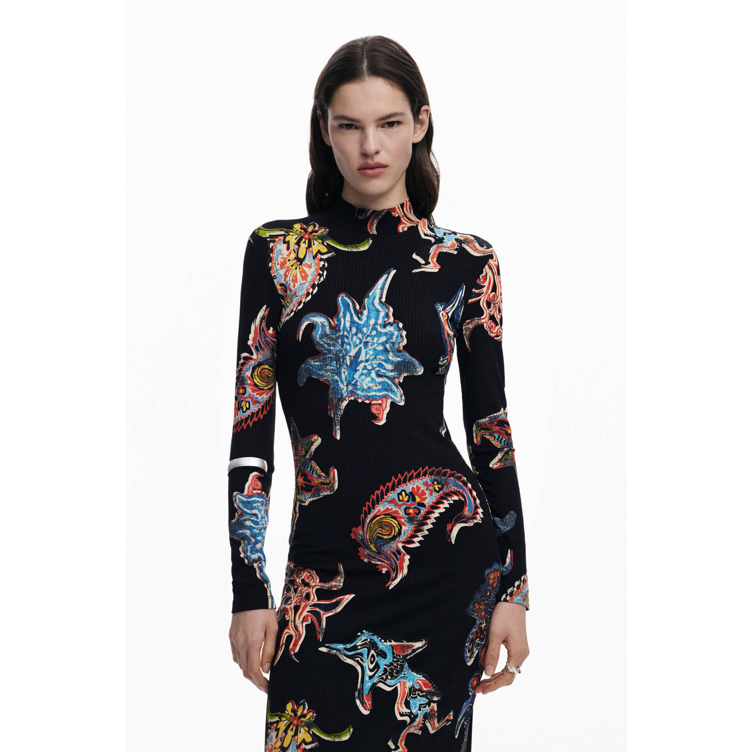 Desigual jurk met col zwart