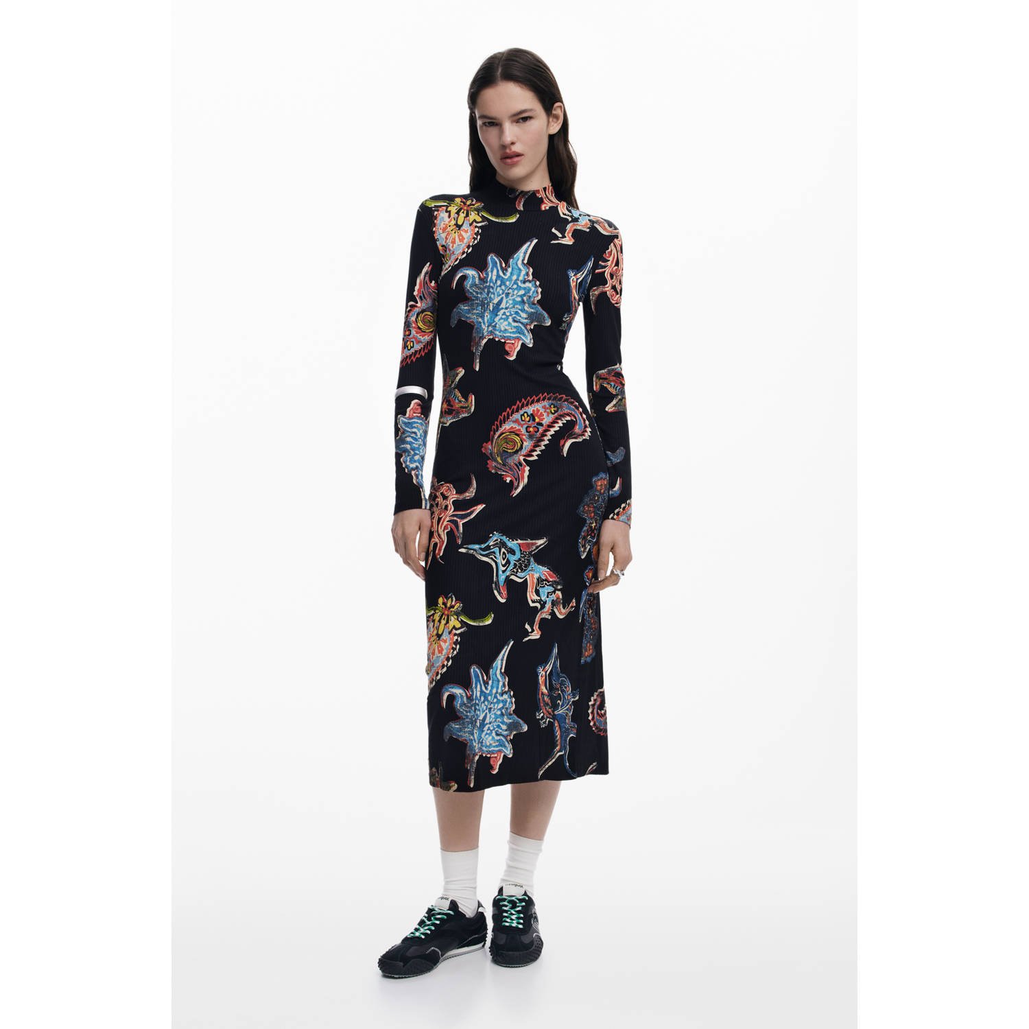 Desigual jurk met col zwart