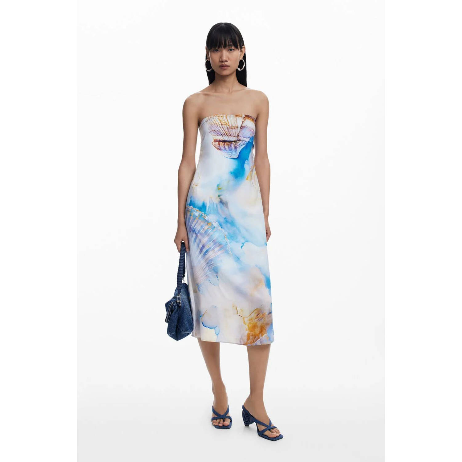 Desigual midi jurk blauw