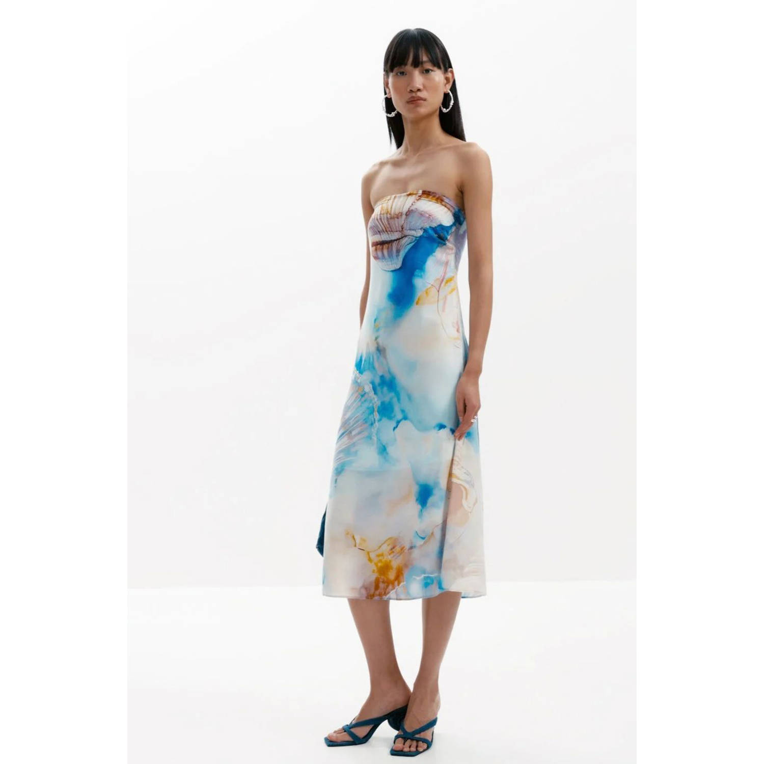 Desigual midi jurk blauw