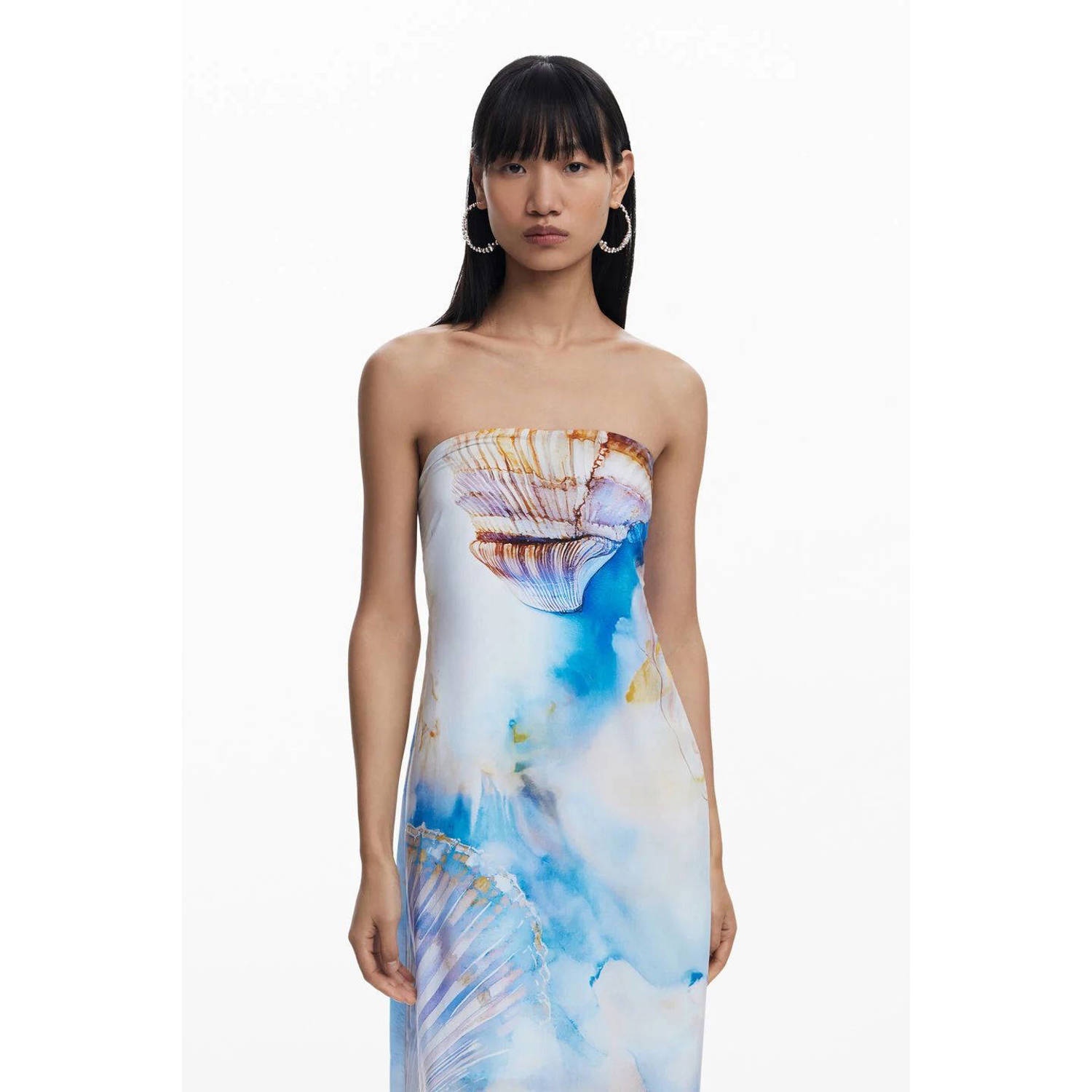 Desigual midi jurk blauw