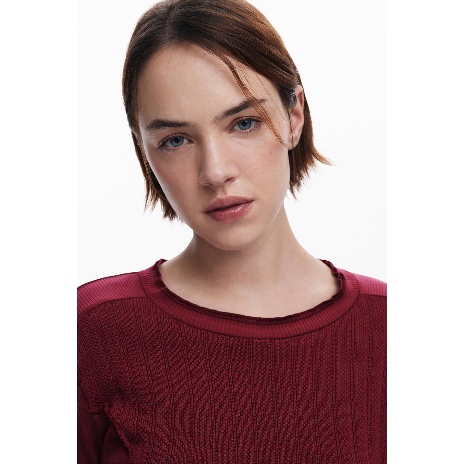 Desigual top donkerrood gebreid