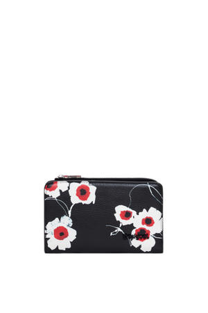 portemonnee met bloemenprint zwart