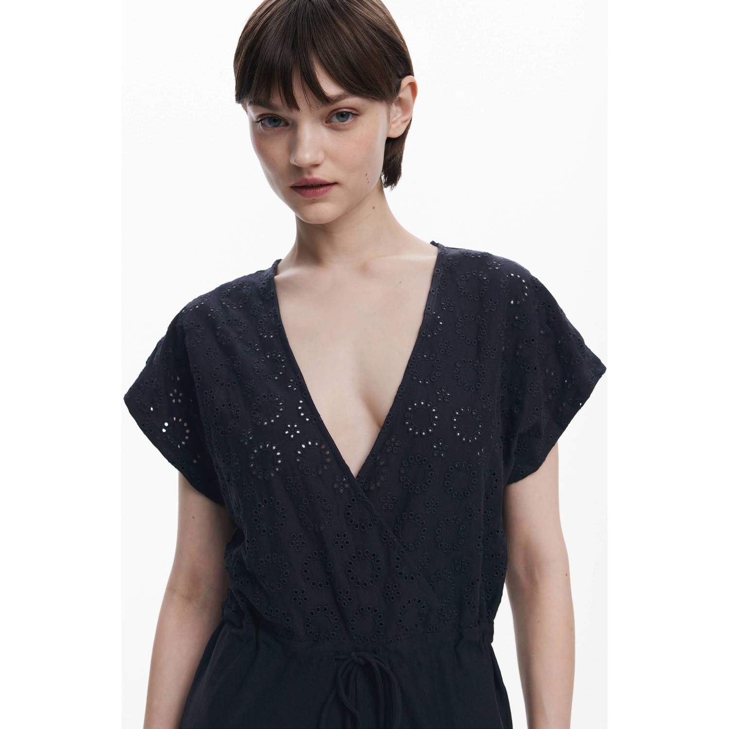Desigual jumpsuit zwart broderie
