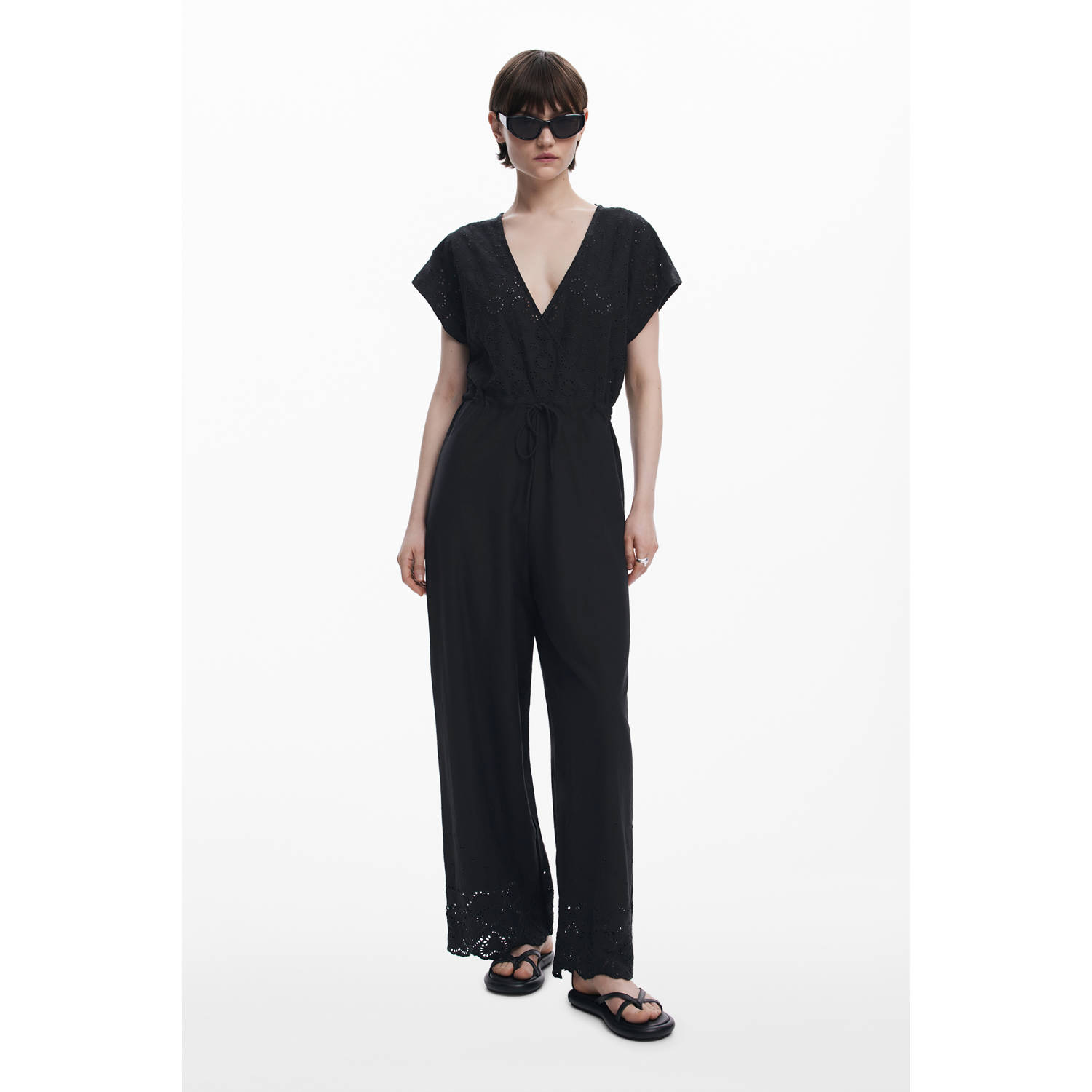 Desigual jumpsuit zwart broderie