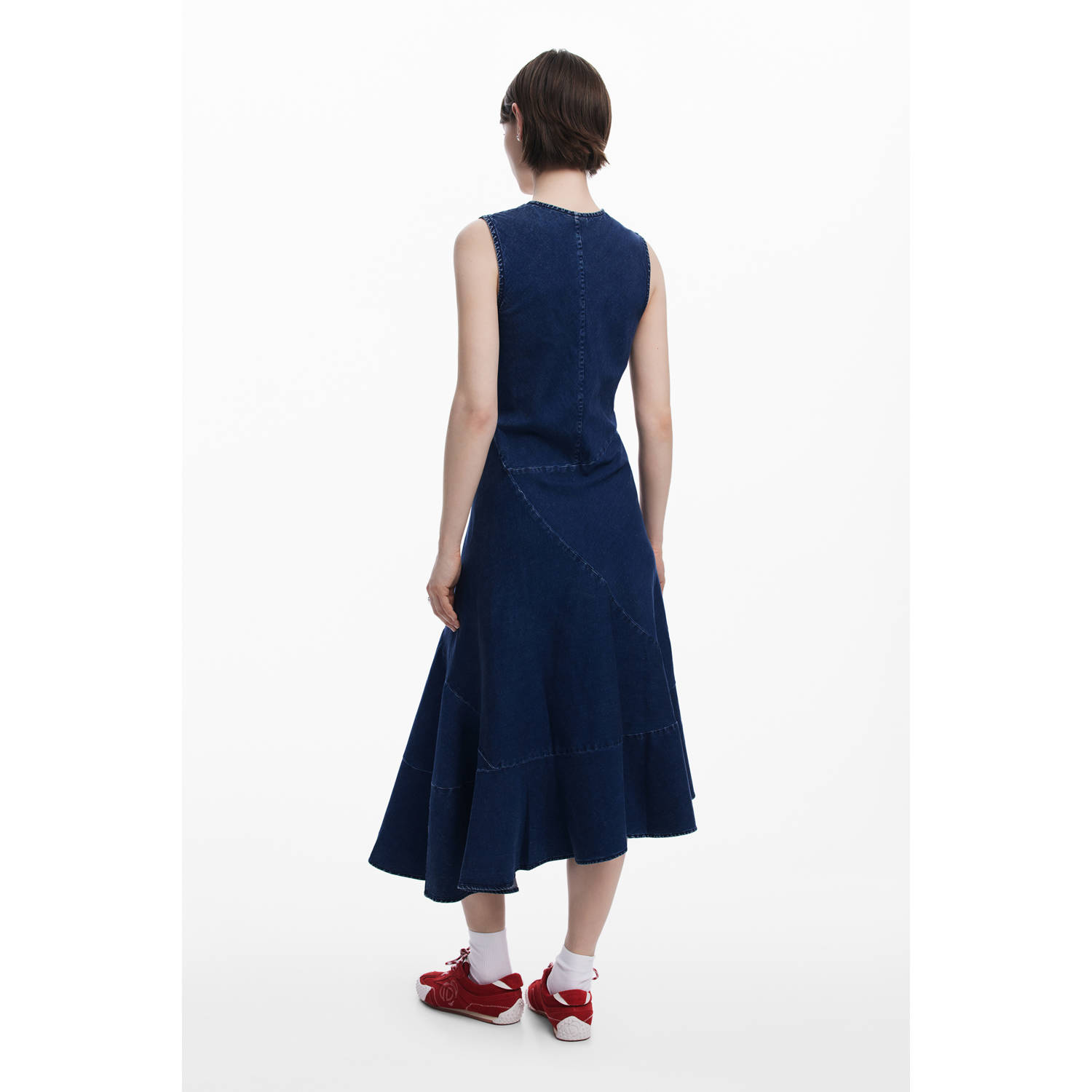 Desigual denim A-lijn jurk dark blue denim