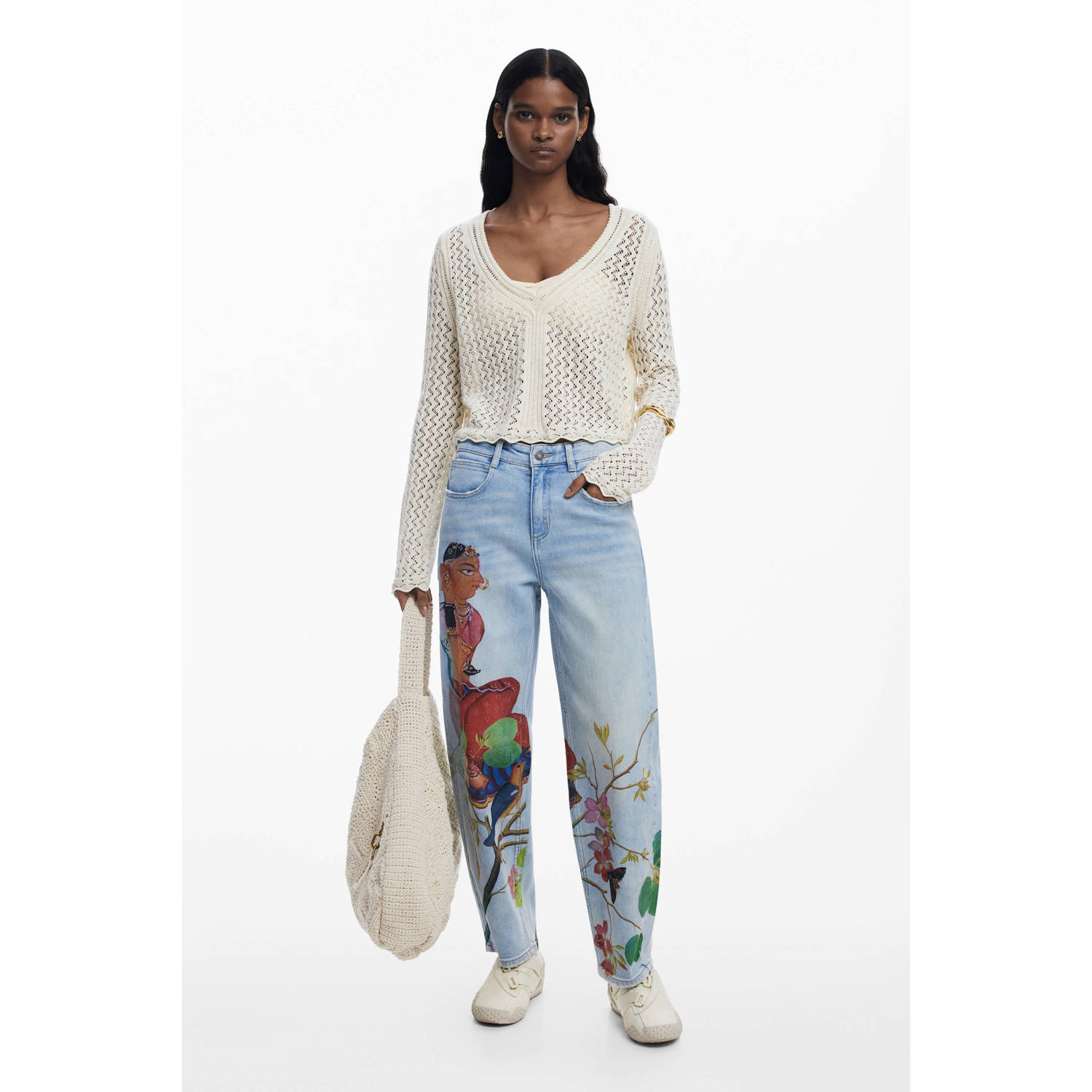 Desigual mom jeans light blue denim
