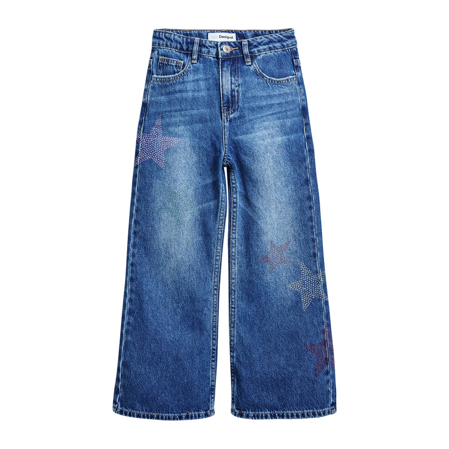Desigual wide leg jeans medium blue denim