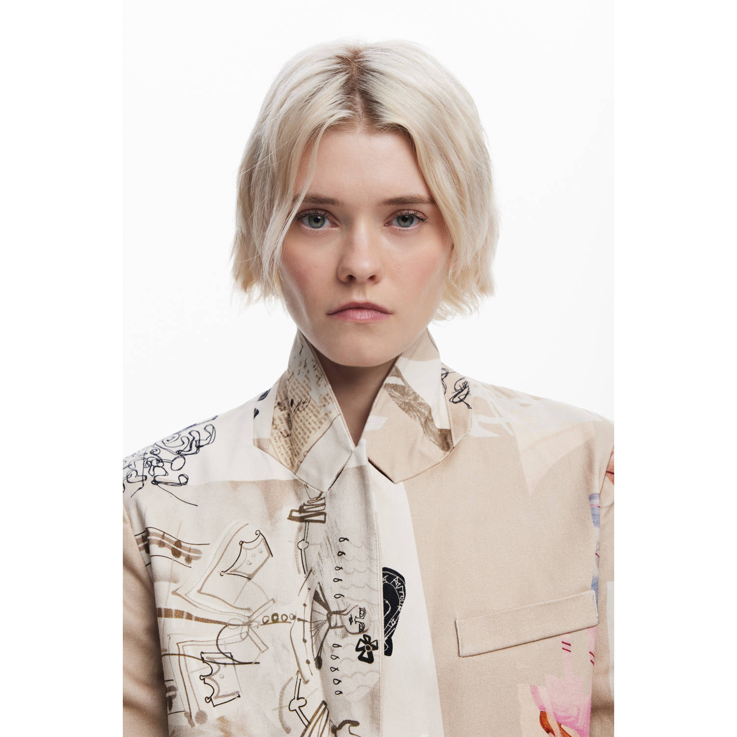 Desigual regular blazer beige