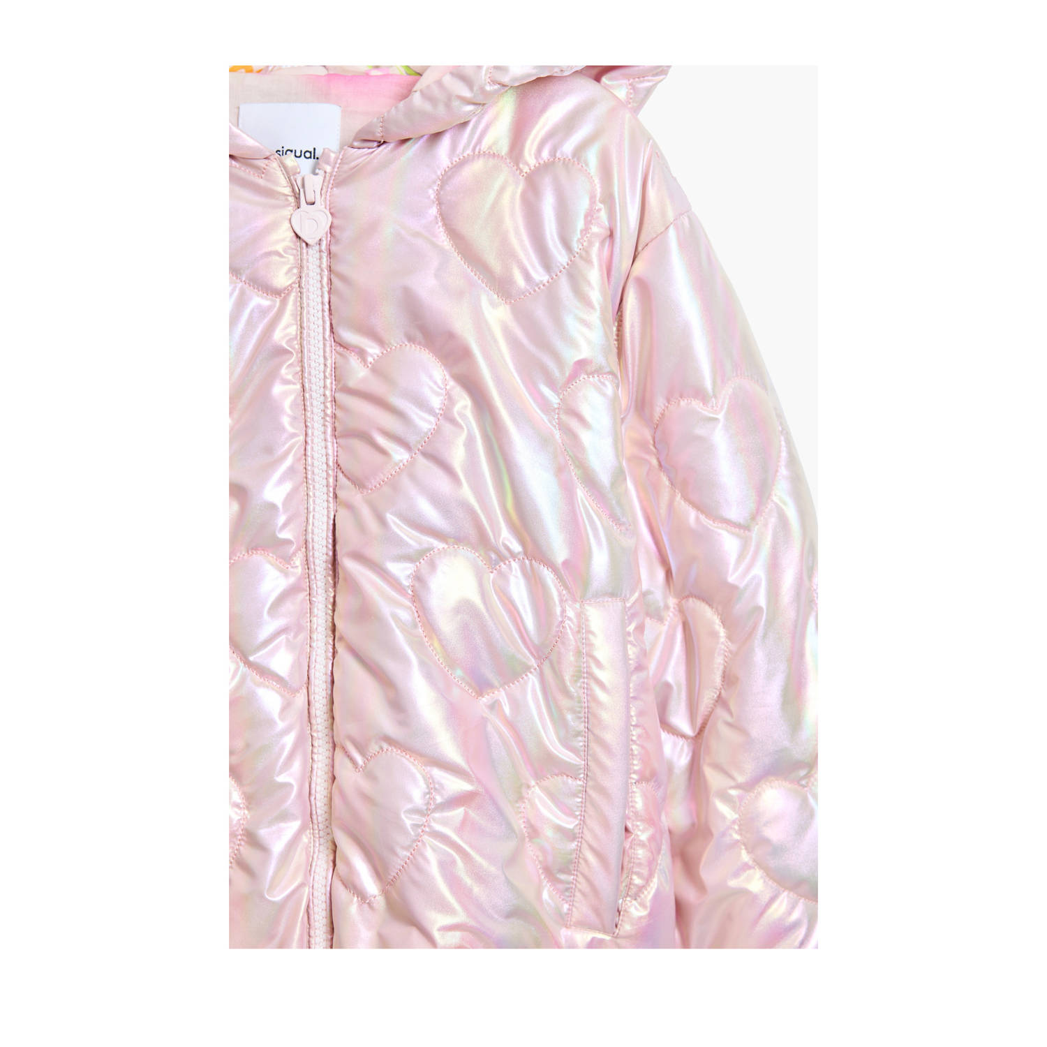 Desigual gewatteerde jas lichtroze