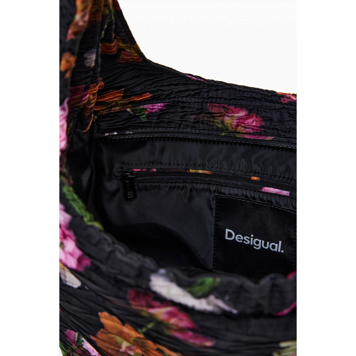 Desigual shopper met bloemenprint zwart
