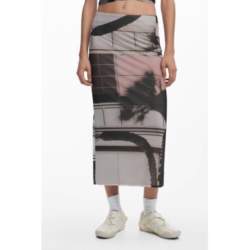 Desigual midi rok ecru afbeelding