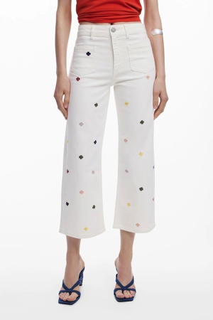 high waist flared jeans ecru