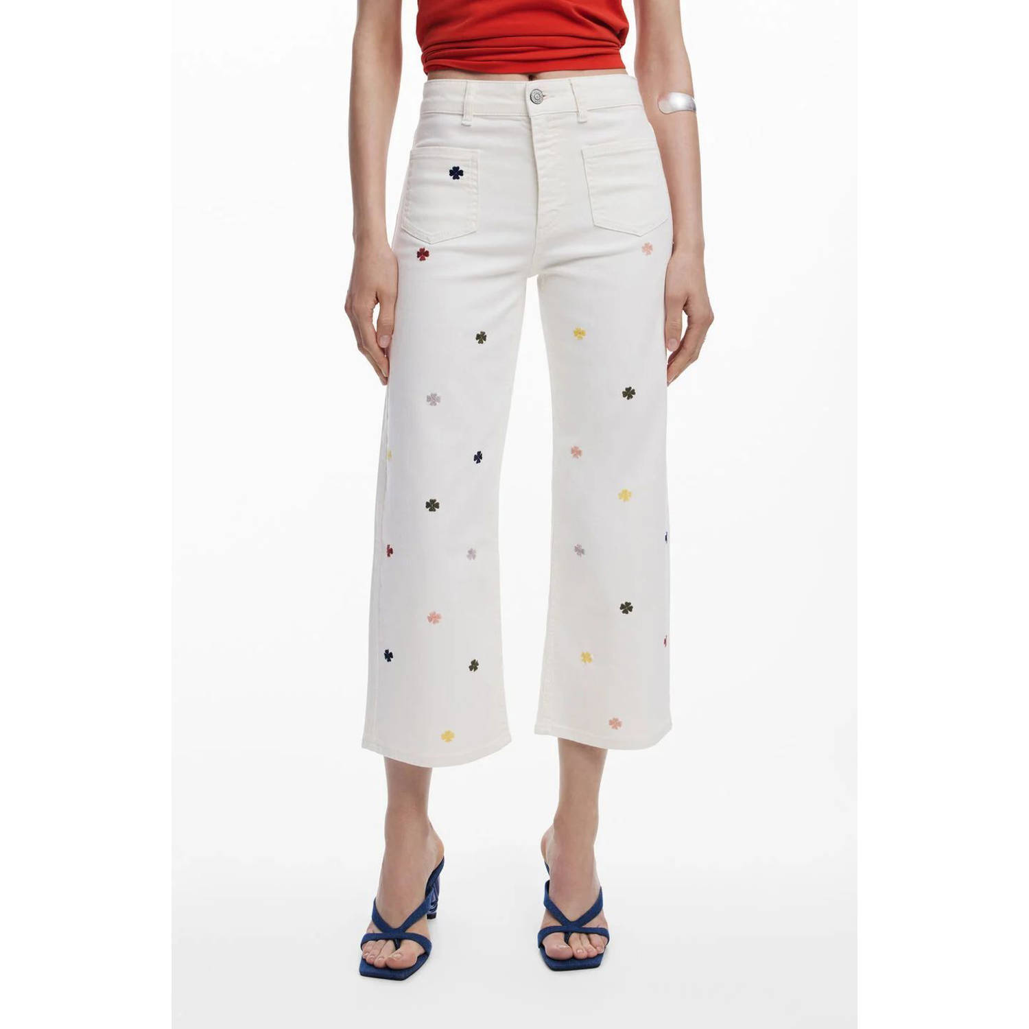 Desigual high waist flared jeans ecru