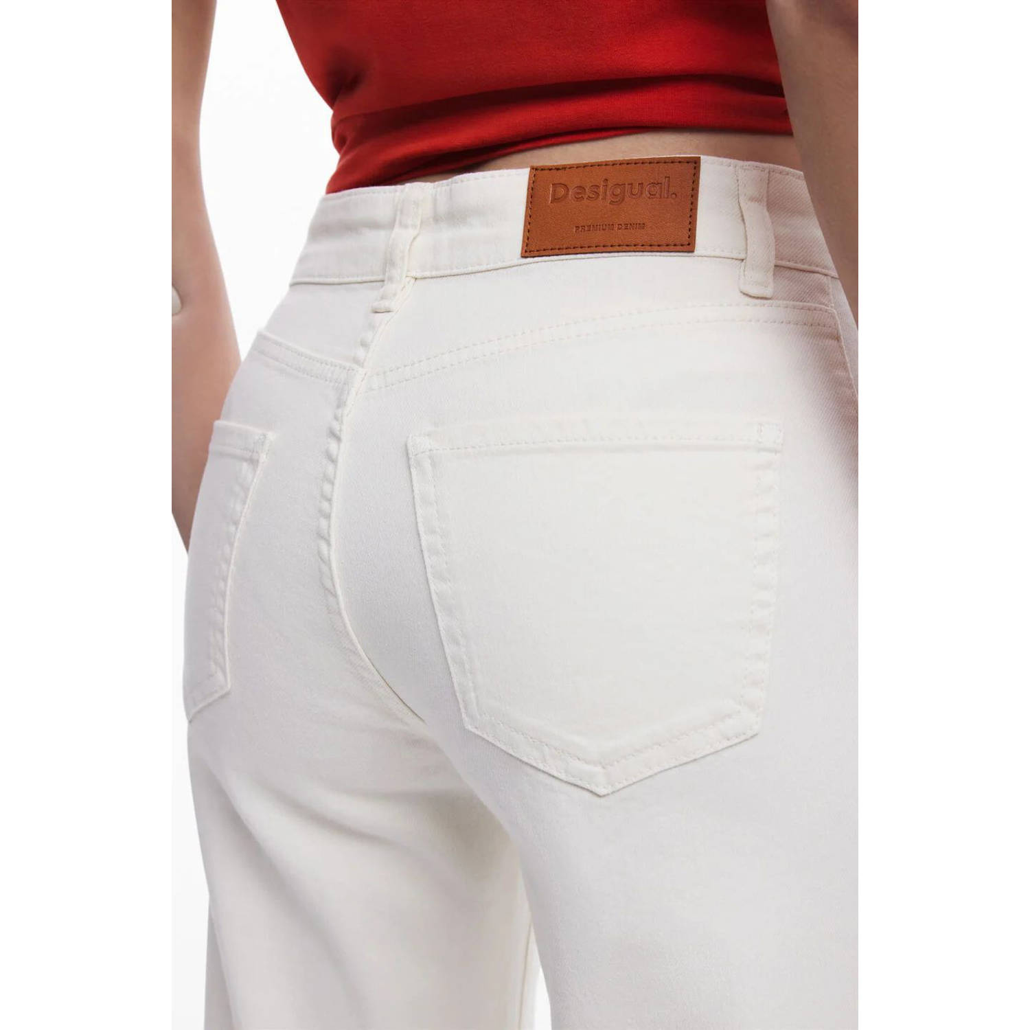 Desigual high waist flared jeans ecru
