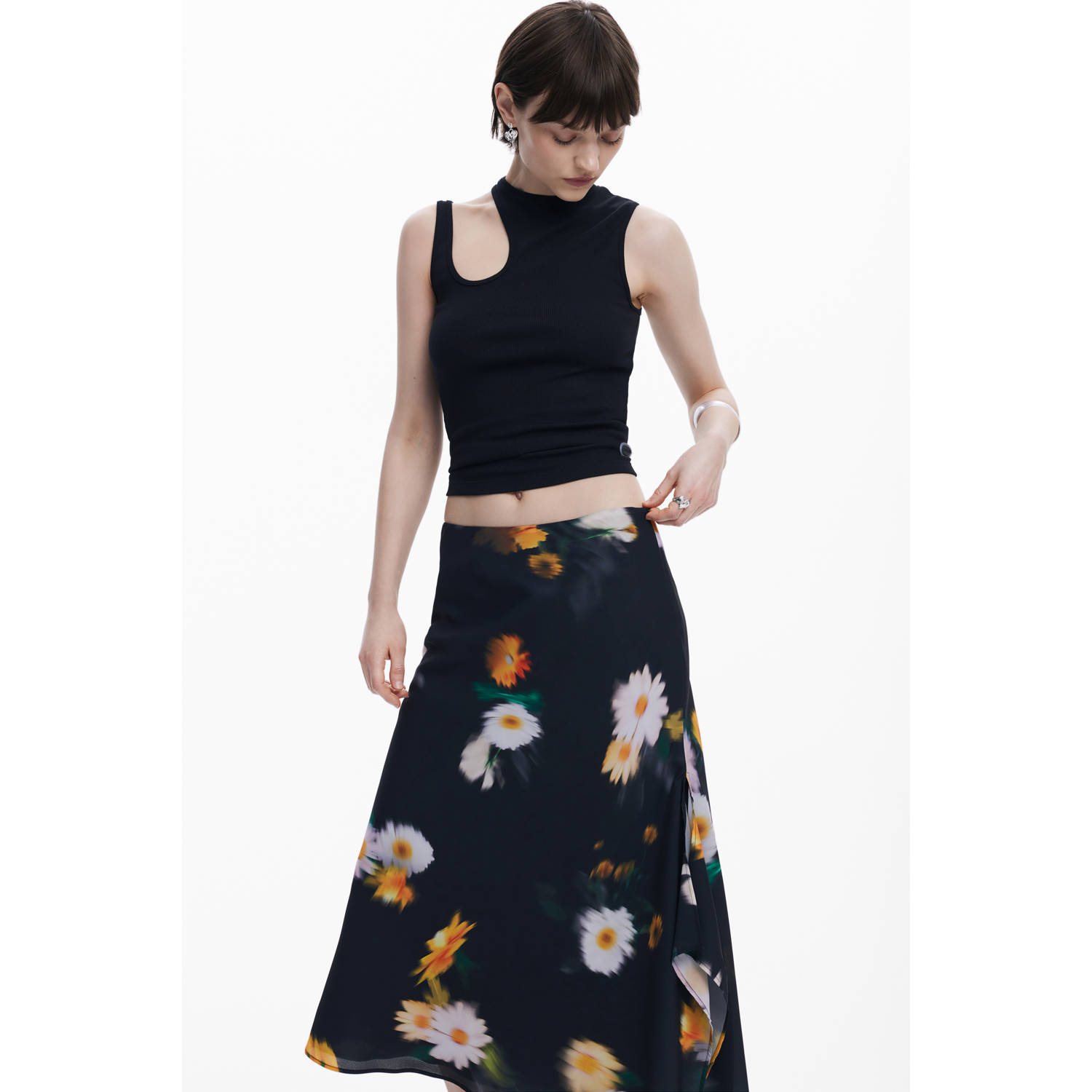 Desigual A-lijn rok zwart