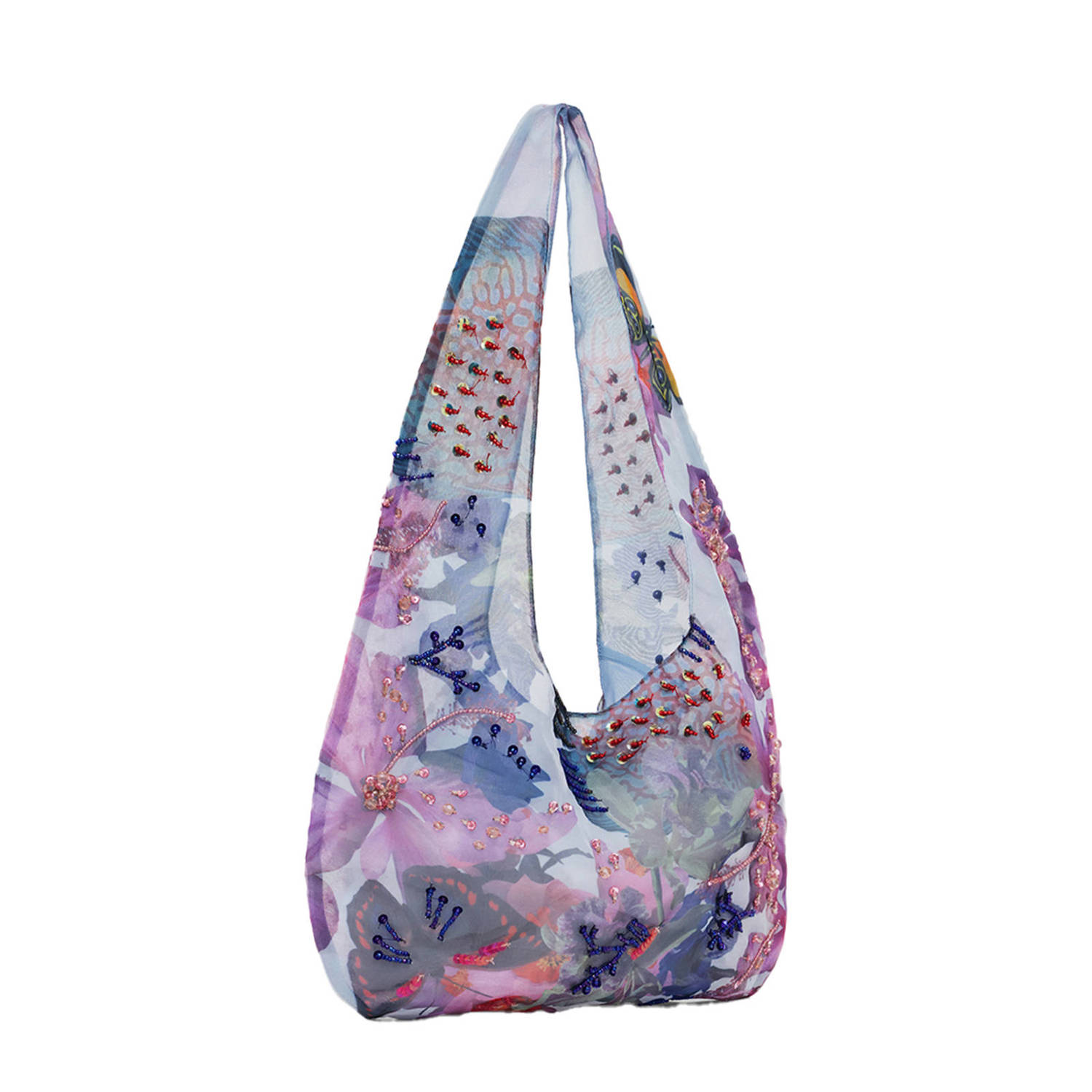 Desigual schoudertas met all over print paars