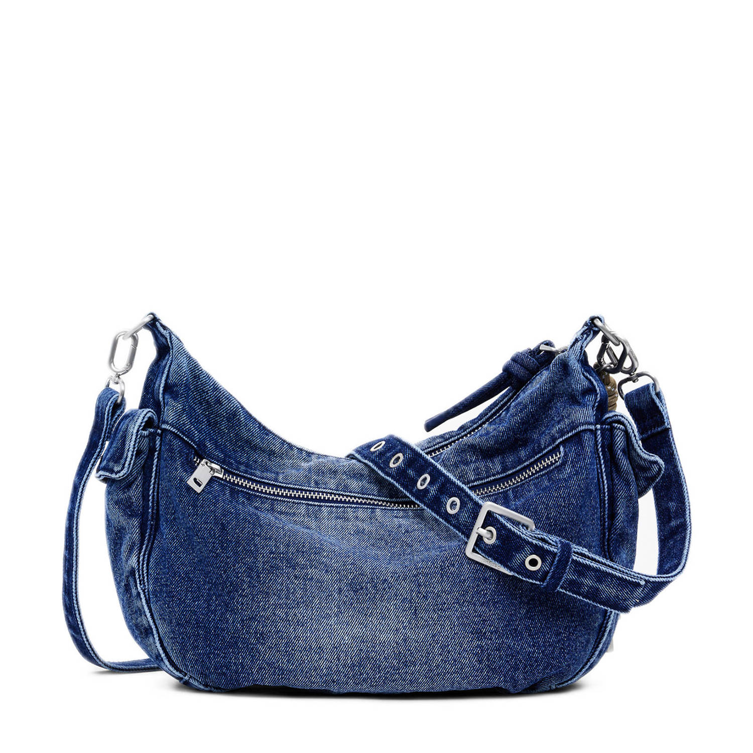 Desigual denim schoudertas blauw